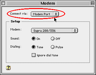 Modem Control Panel